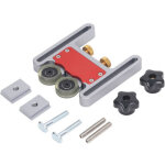 Guide d'alimentation de scie de table en alliage d'aluminium, rouleau polyvalent r�glable � double roulement ...