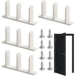 Guide de porte coulissante blanc, lot de 4 supports de montage pour rails de placard, rails de remplacement ...