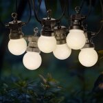 Guirlande guinguette 10m c�ble noir - 20 ampoules led rempla�ables 2800k - guirlande lumineuse ext�rieure ...