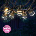 Guirlande guinguette 10m transparente ip65 - guirlande lumineuse ext�rieur 30 bulbes dimmables - guirlande ...
