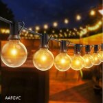 Guirlande guinguette ext�rieure, 30m led guirlande avec 50 + 4 guirlande ampoule incassables, �tanche ...