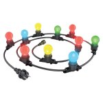 Guirlande guinguette led noire, x10 ampoules rvb e27 incluses, 5m extensible, conso 12w - grl5230vbp45rvbjr ...