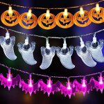 Guirlande de lanternes citrouilles dcoration d'halloween lumires toiles  led
