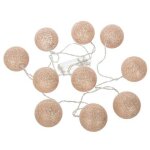 Guirlande led glitter 10 boules 164cm rose