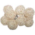 Guirlande lumineuse 10 boules led en rotin