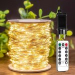 Guirlande lumineuse 100 m 1000 led fil de cuivre argent tanche intrieur / extrieur avec tlcommande, ...