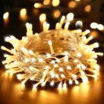 Guirlande lumineuse 20m 200 led pour int�rieur et ext�rieur 8 modes �tanche c�ble transparent, blanc ...