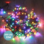 Guirlande lumineuse 22m int�rieur et ext�rieur 200 leds multicolores - guirlande lumineuse sapin cable ...