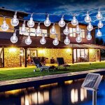 Guirlande lumineuse, 6. 5m 30 led guirlande lumineuse solaire boule ext�rieure lumi�res solaires 8 modes ...