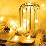 Guirlande lumineuse, 6 m, 40 led, 2 modes, alimente par piles, blanc chaud, dcorative, pour extrieur, ...