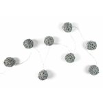 Guirlande lumineuse 8 led 'boule rotin' 156cm gris