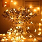 Guirlande lumineuse blanche chaude 3m 30 ampoules led �tanche ip65 avec panneau solaire pour d�coration ...