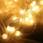 Guirlande lumineuse boule, 6 m�tres, 40 led, pour int�rieur et ext�rieur (lumi�re blanc chaud)