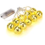 Guirlande lumineuse boule disco led, mini boules disco, ornement d'arbre, boules disco  piles pour nol ...