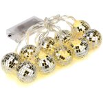 Guirlande lumineuse boule disco led, mini boules disco, ornement d'arbre, boules disco  piles pour nol ...