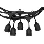 Guirlande lumineuse - avec douilles e27 - pour la d�coration du jardin, d�corations de no�l - noir classique ...