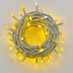 Guirlande lumineuse ettroit 100 led, 10 m, lumi�re jaune, c�ble blanc, ip65, extensible, effet flash ...