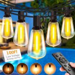 Guirlande lumineuse d'extérieur 30 m, led avec télécommande, éclairage de terrasse à intensité variable ... Guirlande lumineuse d'extérieur 30 m, led avec télécommande, éclairage de terrasse à intensité variable ...
