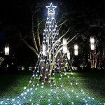 Guirlande lumineuse d'extrieur en forme d'toile de nol, 5 m, 198 led, avec toile lumineuse de 35, ...