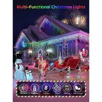 Guirlande lumineuse d'ext�rieur de no�l, 10, 7 m, 360 led, rideau lumineux d'ext�rieur avec 8 modes et ...