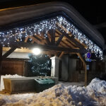 Guirlande lumineuse d'ext�rieur stalactite 10m ? 360 leds blanc froid ? alimentation 230v ? c�ble caoutchouc ...