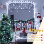 Guirlande lumineuse exterieure noel, 15m 596 led rideau lumineux noel exterieur avec 8 modes, ip44 �tanche ...
