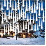 Guirlande lumineuse exterieure noel, lumi�res de pluie de m�t�ores, 50 cm 10 tubes 400 led, �tanche ip65, ...