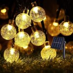 Guirlande lumineuse exterieure solaire, 12m 100 led lampe solaire exterieur cristal boules tanche 8 ...