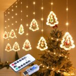 Guirlande lumineuse f�erique de no�l � led, arbre �toil�, bonhomme de neige, p�re no�l, d�corations pour ...