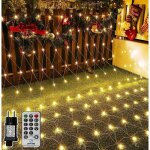 Guirlande lumineuse filet 200 leds 3m x 2m filet lumineux nol exterieur tanche 8 modes maille lumineuse ...