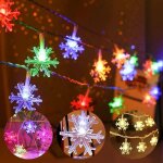 Guirlande lumineuse flocon de neige, 6m 40 led, 2 modes monochrome et brillant guirlande lumineuse intérieur, ... Guirlande lumineuse flocon de neige, 6m 40 led, 2 modes monochrome et brillant guirlande lumineuse intérieur, ...