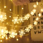 Guirlande lumineuse flocon de neige, lumires dcoratives flocon de neige de nol
