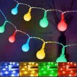 Guirlande lumineuse globe, 6m 40 led, 2 modes monochrome et brillant guirlande lumineuse intrieur, dcoration ...