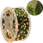 Guirlande lumineuse led 50 m - 500 led blanc chaud - �tanch�it� ip44 - t�l�commande - 8 modes d'�clairage ...