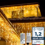 Guirlande lumineuse led dext�rieur en forme de stalactites avec minuterie, 8 modes, aliment�e, blanc ...