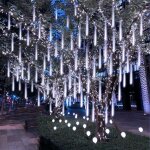 Guirlande lumineuse led mtore pluie lumire 30 cm 8 tubes 192 leds dcoration pour intrieur sapins nol ...