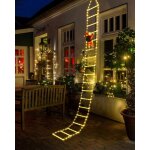 Guirlandes lumineuses led de noël - Échelle décorative de 3 m avec père noël, décorations de noël pour ... Guirlandes lumineuses led de noël - Échelle décorative de 3 m avec père noël, décorations de noël pour ...