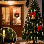 Guirlande lumineuse led pour sapin de nol avec stalactites scintillantes blanc chaud et blanc froid, ...