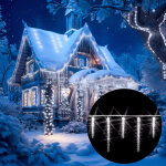 Guirlande lumineuse led avec stalactites int�rieur ext�rieur d�coration de no�l 40 stalactites led blanc ...
