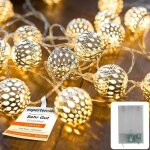 Guirlande lumineuse maroc led ? longueur totale 3 mtres 30 3aa bote de batterie led blanc chaud - guirlande ...