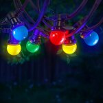 Guirlande lumineuse multicolore ip65 de 5 m - guirlande lumineuse �lectrique d'ext�rieur, 10 ampoules, ...