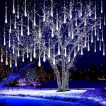 Guirlande lumineuse de no�l pour ext�rieur, 10 tubes de lumi�res de f�es de pluie de m�t�orites, lumi�res ...