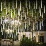 Guirlandes lumineuses de nol d'extrieur, 144 led, pluie de mtores, 50 cm, 8 tubes, tanches,  brancher, ...