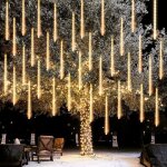 Guirlande lumineuse de noël d'extérieur à 8 tubes led, 30, 5 cm, effet pluie de météores, pour sapin ... Guirlande lumineuse de noël d'extérieur à 8 tubes led, 30, 5 cm, effet pluie de météores, pour sapin ...