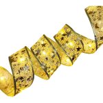 Guirlande lumineuse de nol - ruban dor, lumires blanc chaud - 10 m, 100 ampoules, botier  piles ...