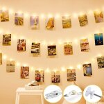 Guirlande lumineuse photo lumi�re chaude, 6 m�tres, 40 led, d�coration de chambre ou suspension de tableaux, ...