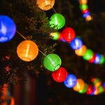Guirlande lumineuse  piles pour intrieur et extrieur, 20 lanternes en papier led, dcoration extrieure, ...