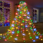 Guirlande lumineuse pour sapin de nol avec anneau, 2 m, usb, led, tanche, 8 modes, guirlande lumineuse ...