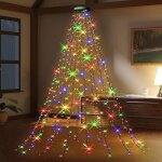 Guirlande lumineuse sapin de noel avec anneau 200 led 1, 5m, lumiere sapin de no�l decoration noel exterieur ...