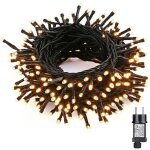 Guirlande lumineuse sapin de noel blanc chaud - 20m 200 led lumiere sapin de noel, electrique, 8 modes, ...